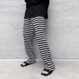 QDBAR Pleated Trousers Straight-leg Slacks