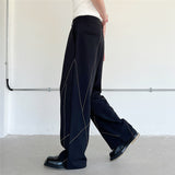 QDBAR Line Decoration Straight Casual Pants