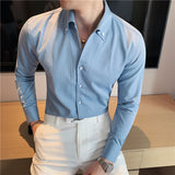 QDBAR V-Neck Solid Color Slim Fit Shirt