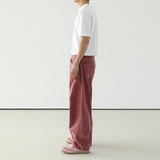 QDBAR 8053 Brick Red Wide Straight Jeans