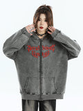 QDBAR [Insstudios] Gothic Letter Logo Denim Jacket Na1631