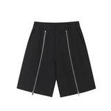 QDBAR Zipper Decoration Straight Five-point Shorts