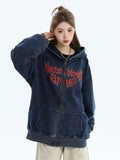 QDBAR [Insstudios] Gothic Letter Logo Denim Jacket Na1631