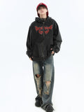 QDBAR [Insstudios] Gothic Letter Logo Denim Jacket Na1631