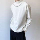 QDBAR Half High Collar Plus Velvet T-shirt