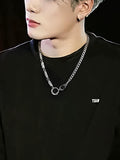 QDBAR Jackson Wang Same Style Minimalist All-Match Clavicle Chain Ring Necklace