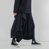 QDBAR Multi-layered Pleated Cropped Wide-leg Pants