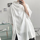 QDBAR Asymmetric Design Loose Shirt