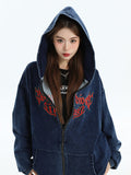 QDBAR [Insstudios] Gothic Letter Logo Denim Jacket Na1631