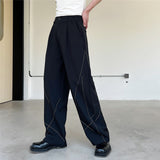 QDBAR Line Decoration Straight Casual Pants