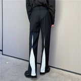 QDBAR Black And White Contrast Cutout Pants