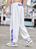 QDBAR New Pure Cotton Fashion Color Contrast Loose Men's Sweatpants