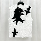 QDBAR Patchwork Ripped Sleeveless Tank Top T-shirt