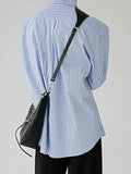 QDBAR [Hoho] Striped Blue Loose Shirt Na1351