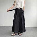 QDBAR Summer Thin Belt Wide Leg Pants