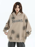 QDBAR [Insstudios] Spray Paint Logo Loose Hoodie Na1634