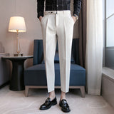 QDBAR Slim Stretch Cropped Casual Pants