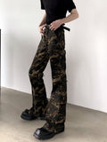 QDBAR 【Autumnwind】camouflage Slim Work Pants Na1370