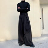 QDBAR Retro Woolen Wide Leg Pants