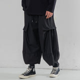 QDBAR Functional Nine-point Pleated Wide-leg Pants