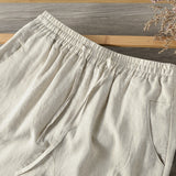 QDBAR Cotton Linen Mid-Rise Baggy Pants