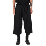 QDBAR Black Elastic Waist Wide-leg Pants