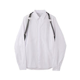 QDBAR White Shirt With Leather Straps