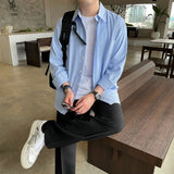 winter outfits men Myq British Yupi Men's Long-Sleeved Shirt Autumn New Korean Style Loose High-Grade All-Matching Shirt