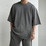 QDBAR No. 9521 Dark Gray Half Sleeve Shi& Shorts 2024 New