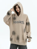 QDBAR [Insstudios] Spray Paint Logo Loose Hoodie Na1634