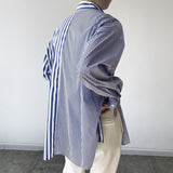 QDBAR Irregular-panel Slanted Striped Shirt