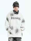 QDBAR [Insstudios] Spray Paint Logo Loose Hoodie Na1634