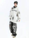 QDBAR [Insstudios] Spray Paint Logo Loose Hoodie Na1634