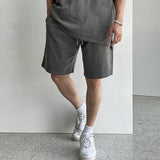 QDBAR No. 9521 Dark Gray Half Sleeve Shi& Shorts 2024 New