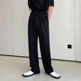 QDBAR Irregular Belt Embellished Slacks