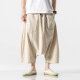 QDBAR Summer Loose Low-crotch Baggy Cropped Pants