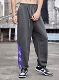 QDBAR New Pure Cotton Fashion Color Contrast Loose Men's Sweatpants