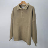 QDBAR 4146 Knitted Button-Up Shirt Sweater