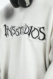 QDBAR [Insstudios] Spray Paint Logo Loose Hoodie Na1634