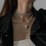 QDBAR Instagram 85-Degree Punk Handmade Titanium Steel Necklace