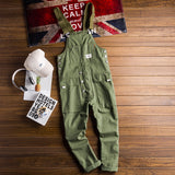 QDBAR Vintage Casual Multi-Pocket Jumpsuits