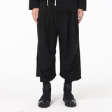 QDBAR Black Straight Button Slacks