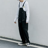 QDBAR Japanese Washed-Denim Bib Overalls