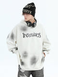 QDBAR [Insstudios] Spray Paint Logo Loose Hoodie Na1634