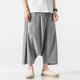 QDBAR Summer Loose Low-crotch Baggy Cropped Pants