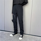 QDBAR Casual Pants With Irregular Patch