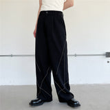 QDBAR Line Decoration Straight Casual Pants