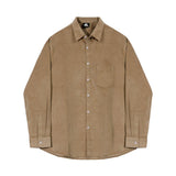 QDBAR 5569 Corduroy Button-Up Collar Shirt