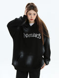 QDBAR [Insstudios] Spray Paint Logo Loose Hoodie Na1634