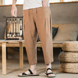 QDBAR Men's Summer Linen Loose Casual Pants